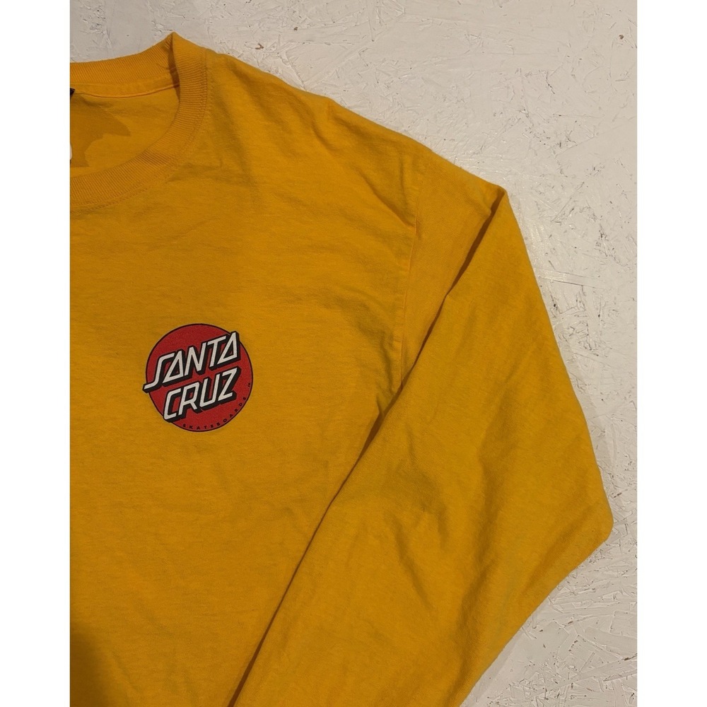 Santa Cruz Skateboards Long Sleeve Shirt Mens Large Yellow Red Skater - Picture 5 of 10